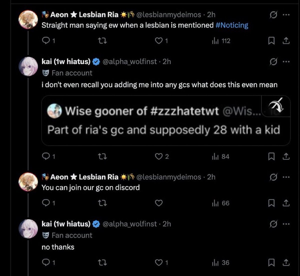 chichieverdette's tweet photo. What? 
they didnt called kiamei or any yuri "fetish ship" its abt hoyoverse, and pointing out them is not misogynistic/lesbiphobic,because its hoyoverse wbk they been doing this stuff,and they are not in ria's gc? They're 28 but not "with a kid" where did that come from https://t.co/E3q3MDbQ7C