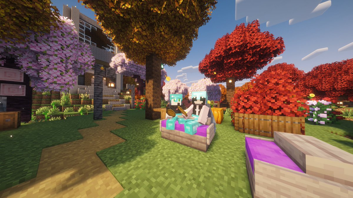 TheAlphabet23's tweet photo. Meanwhile, my favorite girl &amp; I in the Minecraft world we're building 💜 https://t.co/aZ8Vk7q9XV