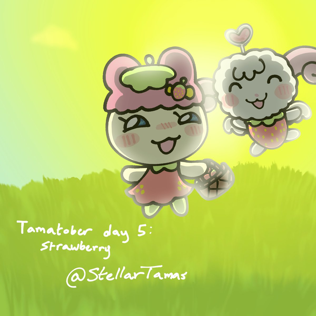 StellarTamas's tweet photo. tamatober day 5! not sure if im happy with this one, still. go my babies #tamatober #chamametchi #tamagotchi #hapihapitchi https://t.co/JrBiW7R8L4