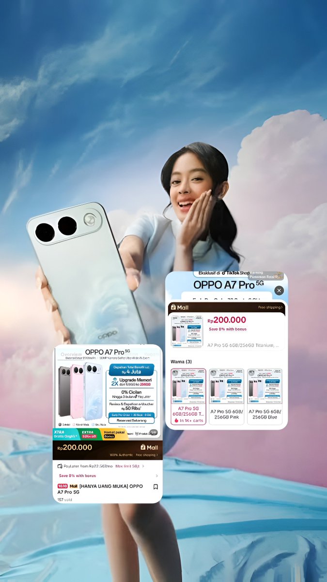 aqeela_basepop's tweet photo. Aqeela Calista × OPPO A7 Pro Series 📱✨

The upcoming OPPO A7 Pro 5G has already surpassed 1K+ adds to cart and recorded 157 pre-orders on TikTok Shop alone, ahead of its official release. https://t.co/fbZLwHP048