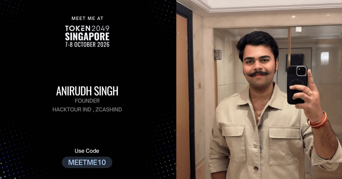 KunwarAnirudhS3's tweet photo. Gm Gm Everyone!
See you at @token2049 SG 🇸🇬 https://t.co/a6X78MizA6