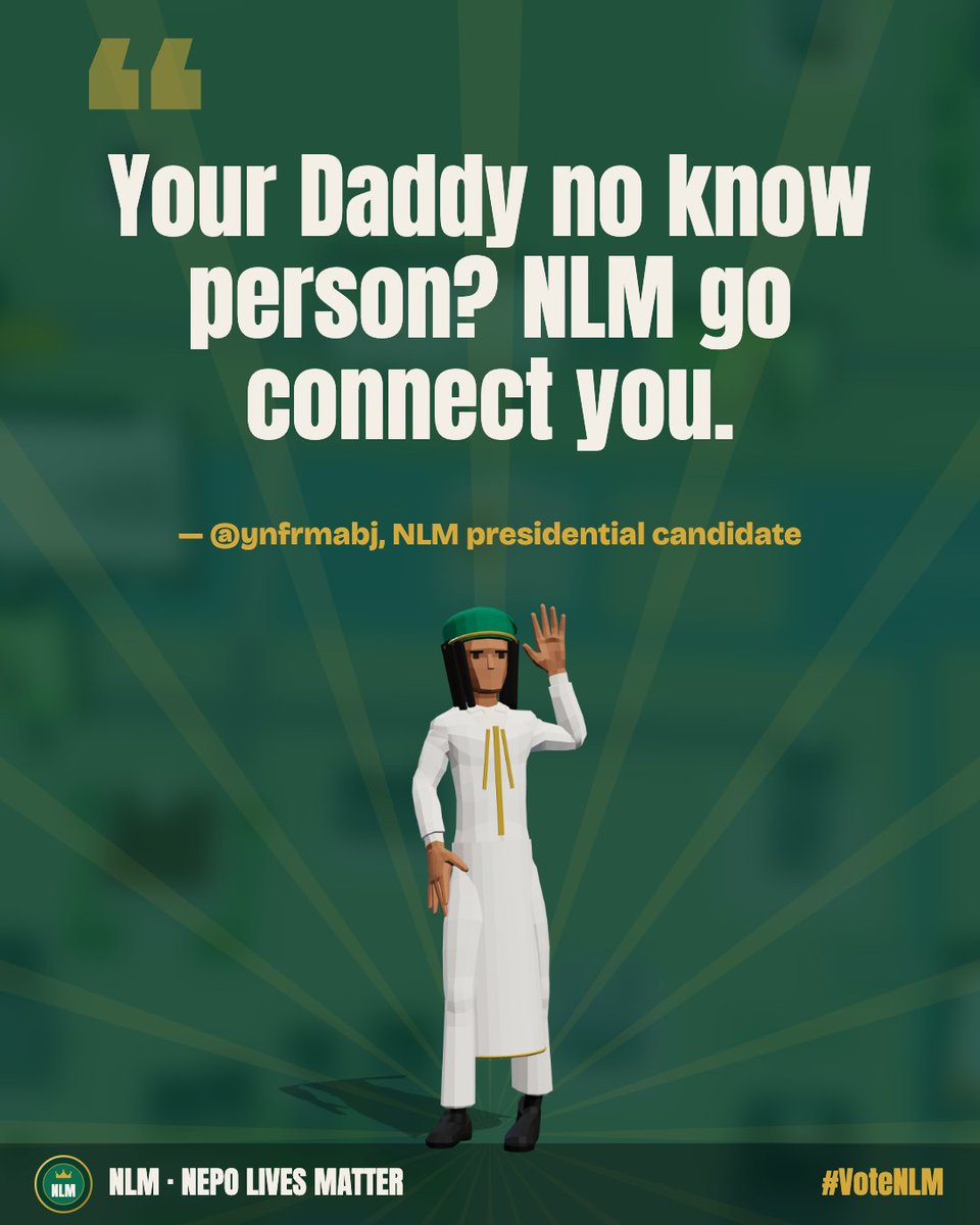ynfrmabj's tweet photo. Na who you know, no be wetin you know. NLM 2026. 👑 https://t.co/Cf5DrbpCMz