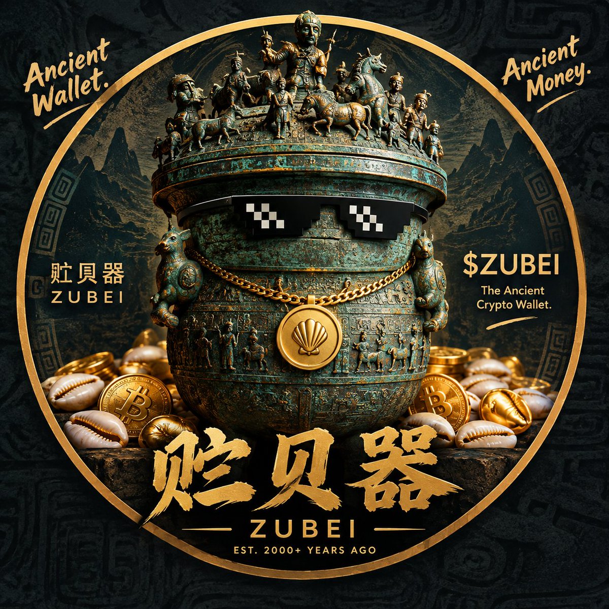 ZUBEI888's tweet photo. 2000 years ago, the ancestors already knew how to store their bags.

They called it 贮贝器.

We call it a wallet.

🏺 Ancient wallet
🐚 Ancient money
🪙 Modern meme
古人贮贝，今人储币。
$ZUBEI

CA:0xd616d101c5a8c2d4773e3245cc63fdd593284444 https://t.co/wLoVuVeXFM