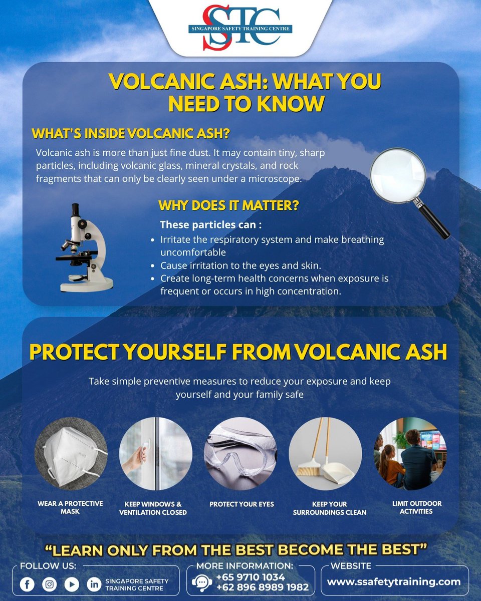 ssafetyraining's tweet photo. 🌋 ABU VULKANIK: APA YANG PERLU ANDA KETAHUI

Tetap waspada. Tetap terlindungi. Tetap aman.

Karena keselamatan dimulai dari kesadaran. 💙

Learn only from the best, Become the best!!

Hubungi kami di
Wa: +62 896-8989-1982 https://t.co/86PrLYmlCJ