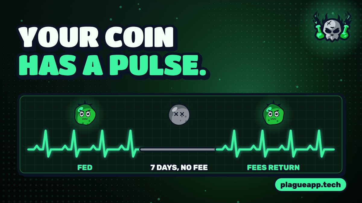 plagueapp's tweet photo. fed: it has a pulse.
7 days without a fee: flatline.
fees come back: so does it.

that's a strain. https://t.co/Eq0ijQ7pyh