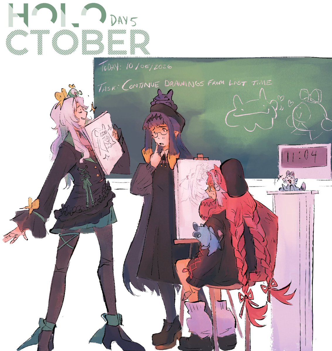 leisurecass's tweet photo. day 5 - teacher: is this a class or a rivalry?? #holoctober #immergination #inART #RaorArt https://t.co/r1EbBlpnAL