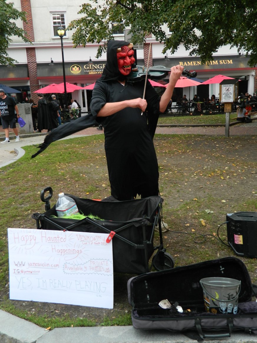 JohnBryanModica's tweet photo. I Was In Salem Once Again For My Halloween Project 2026. The Highlighted Charity For This Aspect Once Again Is: @hopeforukraine
#johnshalloweensojourn #salemma #salemmassachussets #halloween2026 #witchcity #halloweencostume #devil #violin #devil #streetpreformer https://t.co/g4PDH0P8b8