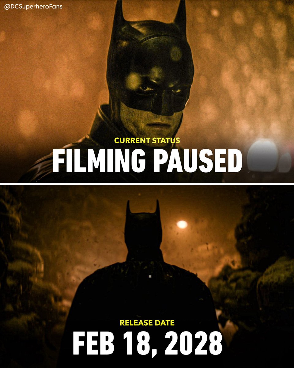 DCMultiverses's tweet photo. Filming on ‘THE BATMAN: PART 2’ has been paused.

Matt Reeves has had to step away from the film temporarily for personal reasons.

(via: Deadline) https://t.co/i8VhHMSahX
