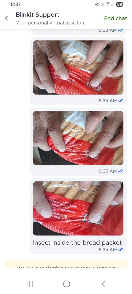 negiabbalsingh's tweet photo. Insect found inside the bread pkt received from Blinkit 
@blinkitcares https://t.co/njsLwNyRsd
