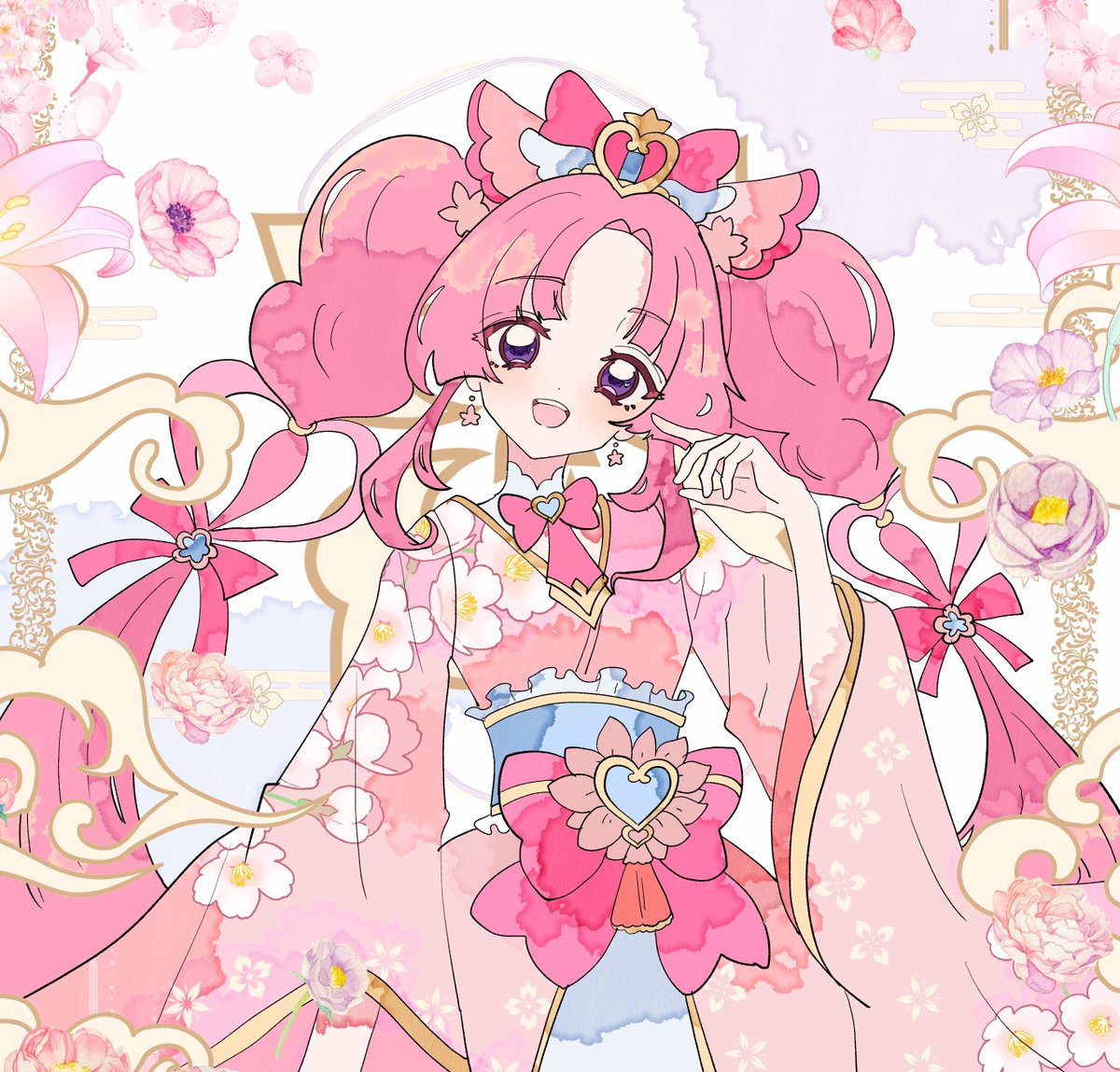 may__9706's tweet photo. プリキュア 着物ver🌸 https://t.co/zgUYqiH0nf