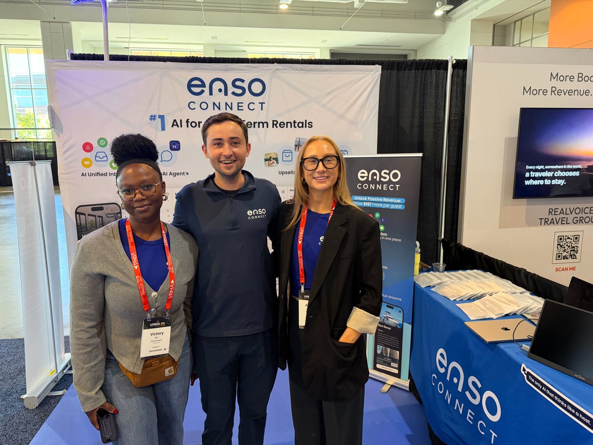 EnsoConnect's tweet photo. Come meet the Enso team at @vrma's Annual Conference 2026! Booth 1305 

#VacationRentals #HospitalityTechnology #GuestExperience #VRMA2026 https://t.co/1pb3xquWKV