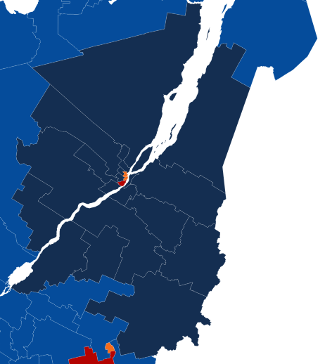 338Canada's tweet photo. Parti conservateur du Québec, 2026
Parti conservateur du Canada, 2025
Même carte ! https://t.co/NY03FdbKjk