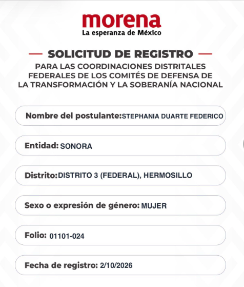 Unibloo's tweet photo. 📊 CONSOLIDACIÓN DE LA TRANSFORMACIÓN:

Fanny Duarte busca la coordinación del Distrito 3 Federal en Hermosillo. Transparencia y trabajo de territorio para sumar al proyecto de @ClaudiaShein y @AlfonsoDurazo en @MorenaenSonora. 💪✨

#FannyDuarte #MorenaSonora #Humanismo #MORENA https://t.co/wbkKPbji84