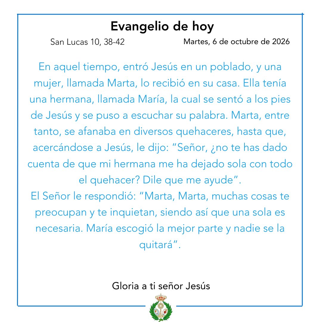 HdadHiniesta's tweet photo. ✝️ EvangelioDeHoy, 📜 San Lucas {10, 38-42} Puedes leerlo al completo deslizando ➡️  

#SoydelaHiniesta https://t.co/bUolJ711X5