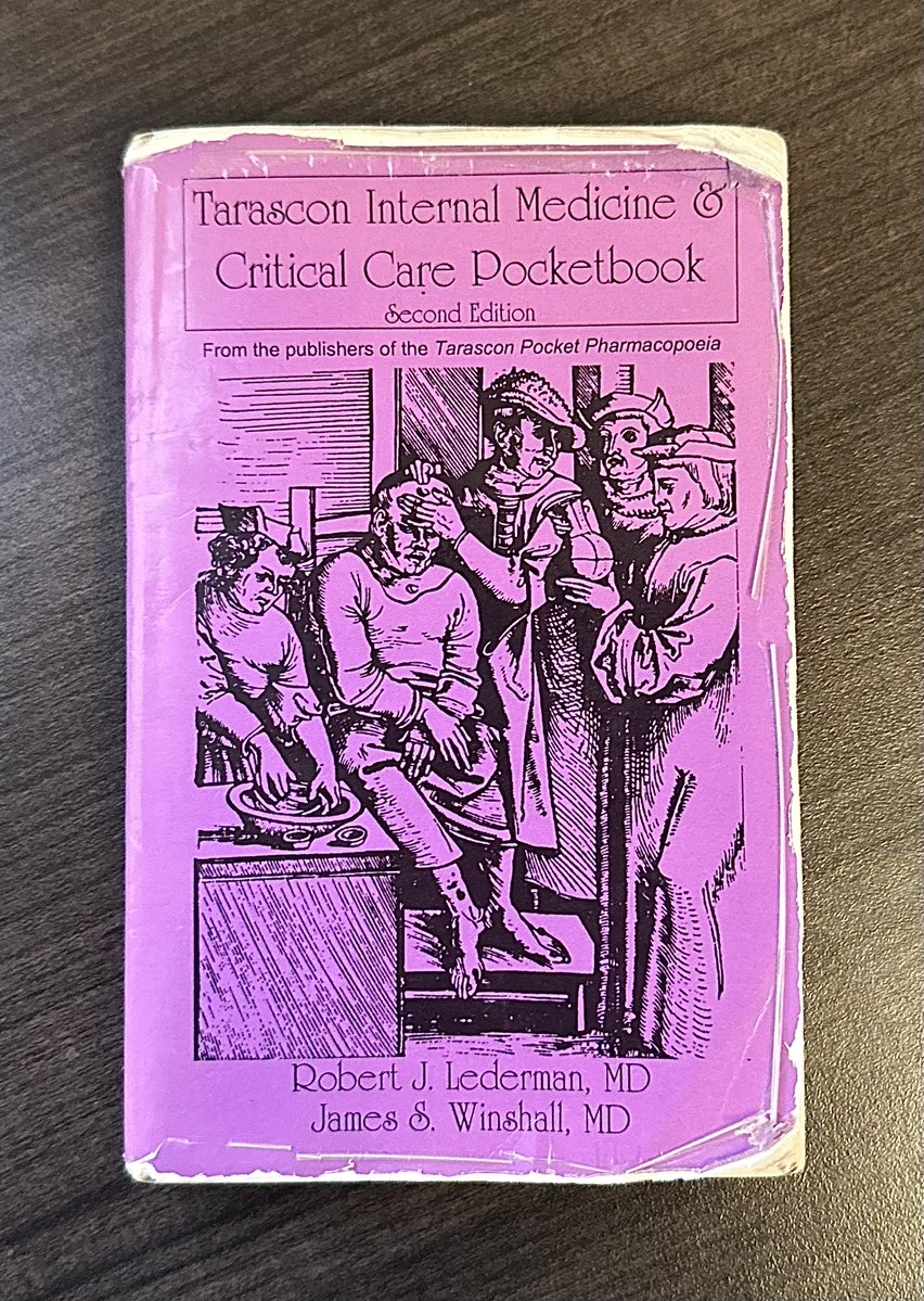 leftbundle's tweet photo. We can debate about how LLMs are going to replace books and brains, but this is still one of the greatest medical pocketbooks ever made. You just can't thumb through an LLM. Out of print. https://t.co/PCbMtuCf4b