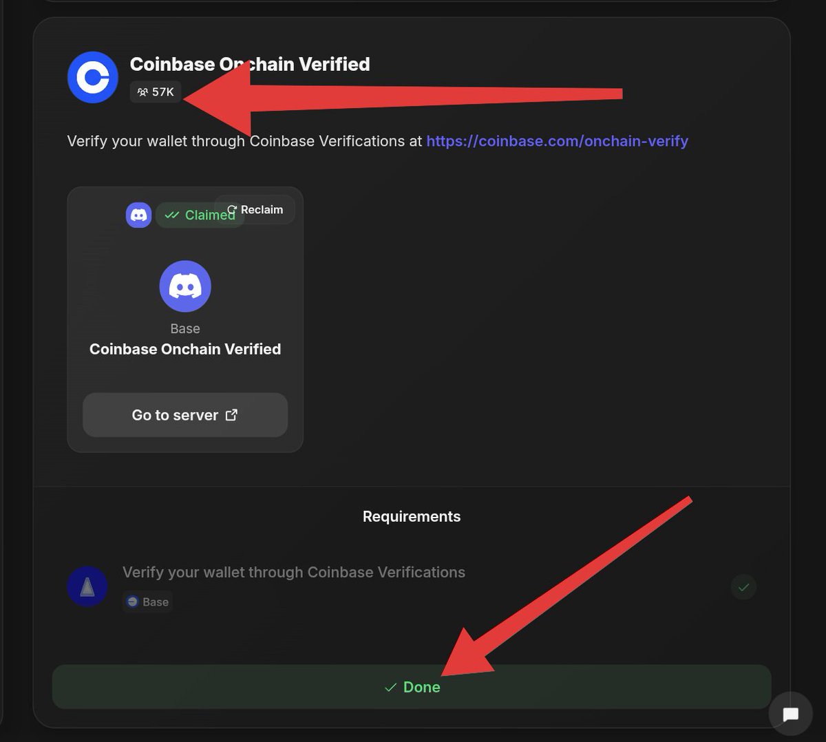 xyzvikram102030's tweet photo. 🚨 Want to maximize your chances for $BASE allocation?

You’re probably missing this 👇

Get the Coinbase Onchain Verified role

Only 57K wallets have it so far 👀

✅ Steps:

1️⃣ Go to https://t.co/P1dEiTx5L5
2️⃣ Connect + verify Coinbase
3️⃣ Claim the role

Early users always win

Don’t fade this 🟦
BM BASED 🔵