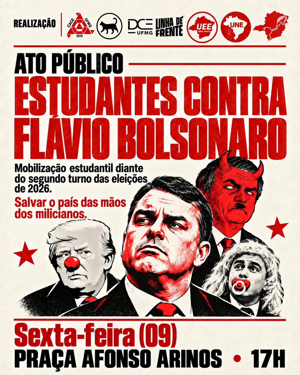 hursteris's tweet photo. só digo uma coisa: sexta-feira BH vai conhecer o que são estudantes nas ruas. UFMG, UEMG, CEFET-MG vão dar o nome na praça afonso arinos, ao lado da faculdade de direito! 

nós não nos rendemos, essa estrela vai brilhar caralho! https://t.co/1jsuMdoFBP