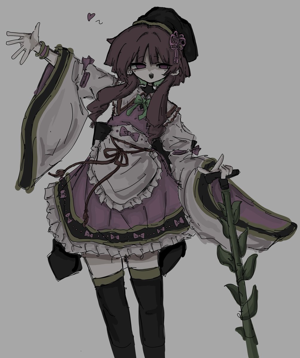 Narurichan's tweet photo. #東方キャラ全員描くチャレンジ 
爾子田里乃 https://t.co/C6ih4EdfQ6