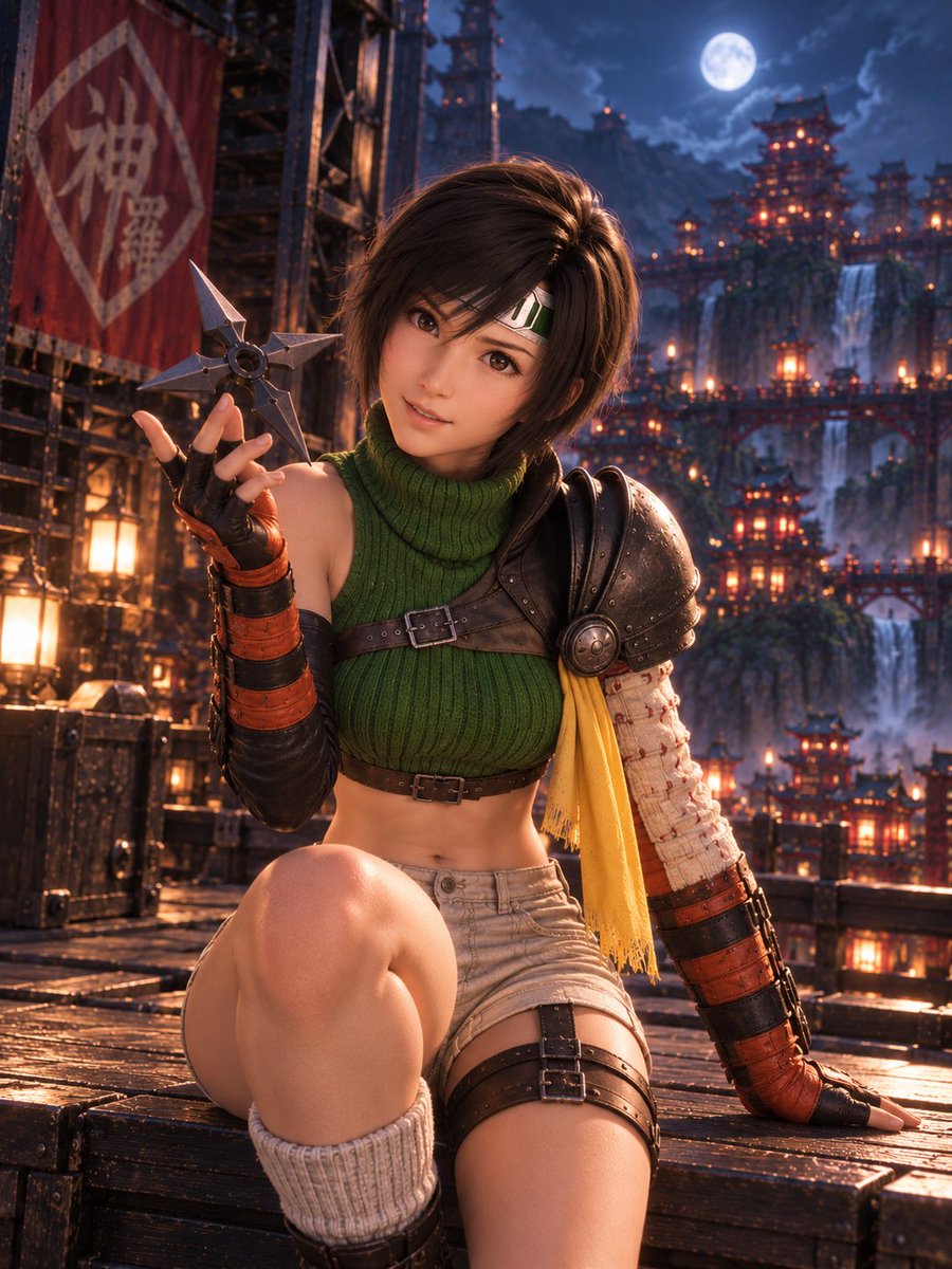riiiimu_01's tweet photo. ユフィ。
夜のウータイ。
#ユフィ #Yuffie #FF7R #FinalFantasy #AIイラスト #AI壁紙 https://t.co/MMqwSP1245