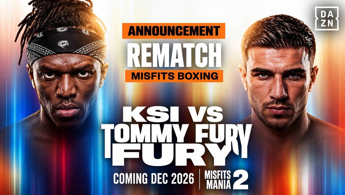 DrJhonston's tweet photo. Here you go ladies and gentlemen 

Ksi and Tommy fury will be dancing on misfits they will not be fighting eachother I don't know what rumors going on with this but yeah this ain't happening 😭.

Ksi is looking to comeback next year after his hand heals from surgery https://t.co/rbdF5X4gw2