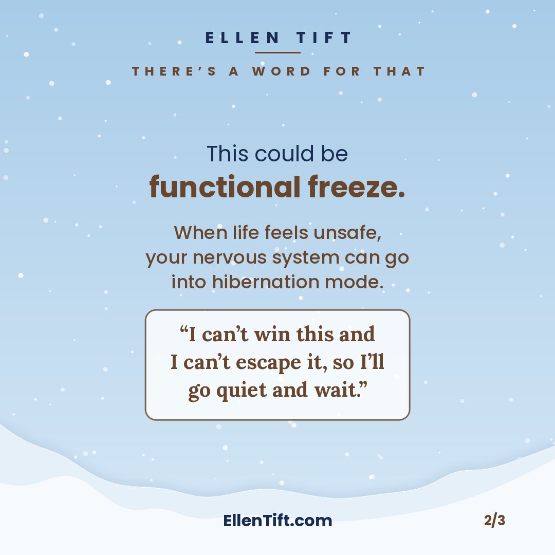 EllenTift's tweet photo. Getting things done, but feeling totally shut down inside?
This could be functional freeze. When life feels unsafe, your nervous system can go into hibernation mode.
https://t.co/q1UYsQSiJx
#FunctionalFreeze #CPTSD #ComplexTrauma #NervousSystem #TraumaHealing https://t.co/MOhDWM5CEy