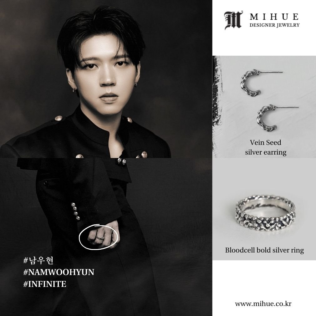 TMihue7806's tweet photo. {Namwoohyun with MIHUE}
남우현 Namwoohyun 착용
Vein Seed silver earring
Bloodcell bold silver ring

https://t.co/6J1BfVUoNw
@NWH_officialtwt 

#남우현 #NAMWOOHYUN #INFINITE https://t.co/Zxn6gXnHCF