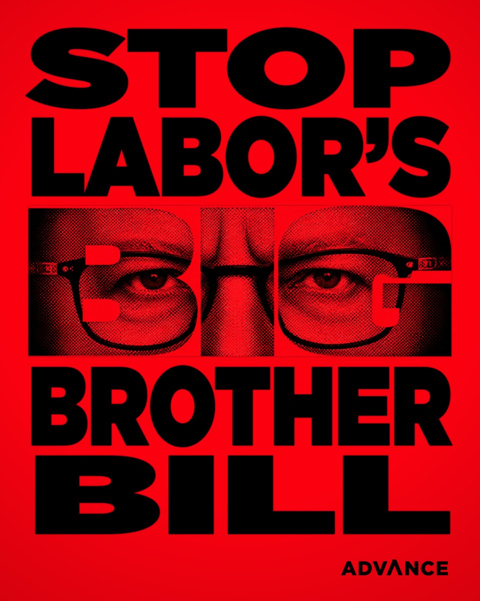 FairAusADV's tweet photo. Stop Labor's Big Brother Bill. https://t.co/66IFJ1kol0