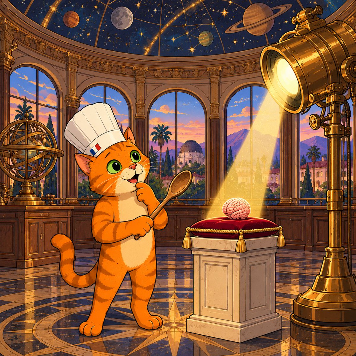 airamcita's tweet photo. 🍳 BORIS — “They learned to control brain cells with light. I use butter. The results are considerably more delicious.”

#Boris #NobelPrize #NobelMedicine #Optogenetics #ScienceNews #BeverlyHillsCatSquad #Pasadena #LosAngeles #NewsSatire #CatComedy #FunnyCats #October52026 https://t.co/kMzpp7WngM