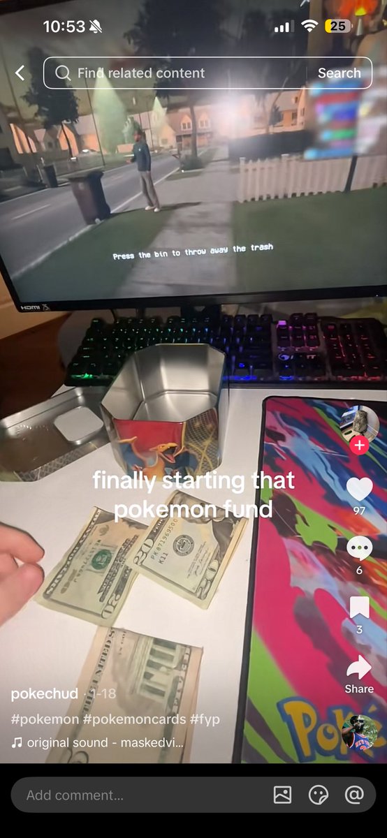 Pookibear85's tweet photo. @pokemonchud I’m crying 😂 A HIGH SCHOOL KID running a Pokémon “fund” has the audacity to call a 6 year old opening ONE tin a “gambling problem” 🤣 Meanwhile, you’re making videos of yourself putting $5 into a tin and then opening 30 packs like you’re on the Vegas strip. https://t.co/g07SCP4jkW