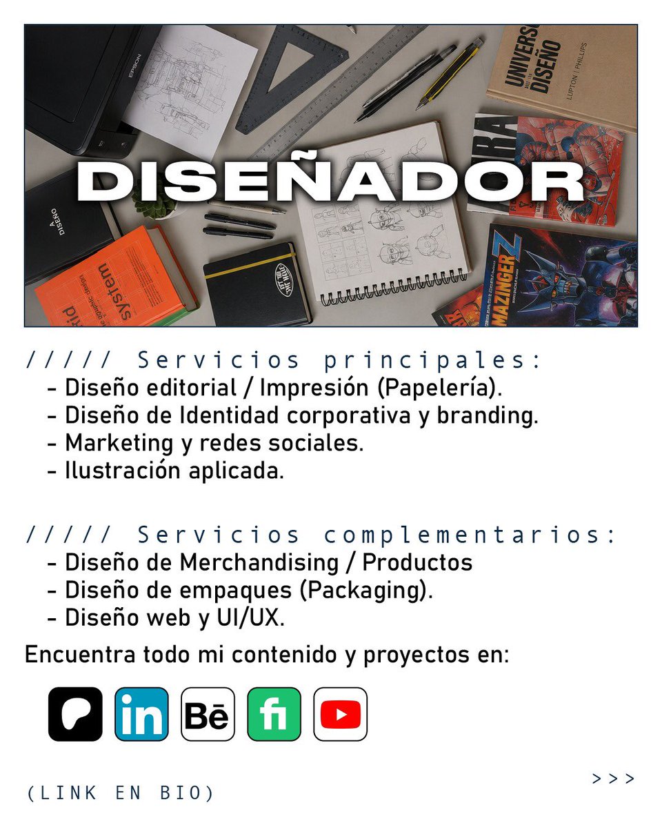 yago_granada's tweet photo. Esto es parte de lo que pongo a disposición:
- 🎨 Artes Visuales (plásticas y audiovisuales).
- 📐 Diseño (editorial / identidad de marca / branding).
- 🎸 Músico (tanto en estudio remoto / presencial como en vivo). https://t.co/5k3iLx0CkA