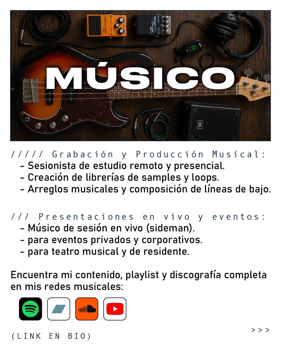 yago_granada's tweet photo. Esto es parte de lo que pongo a disposición:
- 🎨 Artes Visuales (plásticas y audiovisuales).
- 📐 Diseño (editorial / identidad de marca / branding).
- 🎸 Músico (tanto en estudio remoto / presencial como en vivo). https://t.co/5k3iLx0CkA