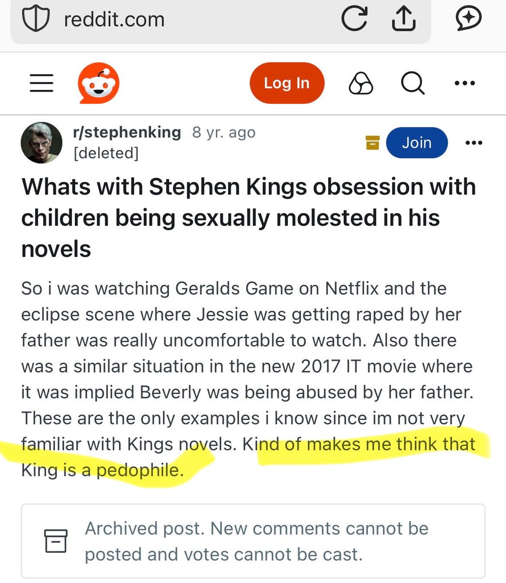 Tijuanaalavits's tweet photo. STEPHEN  THE HOLLYWOOD PEDOPHILE AND PROUDLY WRITES ABOUT HIS CHILD RAPIST AGENDA 

WHO SAT LIKE A SPINELESS COWARD WHILE OUR BORDER WAS ILLEGALLY OPENED 300,000 CHILDREN WERE LOST CONVENIENTLY 
AND A STUDENT WAS GETTING HER HEAD BASHED IN WHILE VIOLENTLY BEING RAPED BY AN ILLEGAL

I’M SURE THAT TURNS MR. KING ON 
BECAUSE HE SEEMS LIKE HE’S A CHILD RAPIST HIMSELF

WHAT’S THE MATTER, STEPHEN..  DID YOUR KIDS GET TOO OLD TO RAPE? 
ARE YOU ON YOUR GRANDCHILDREN NOW.. 
SICK MAN..