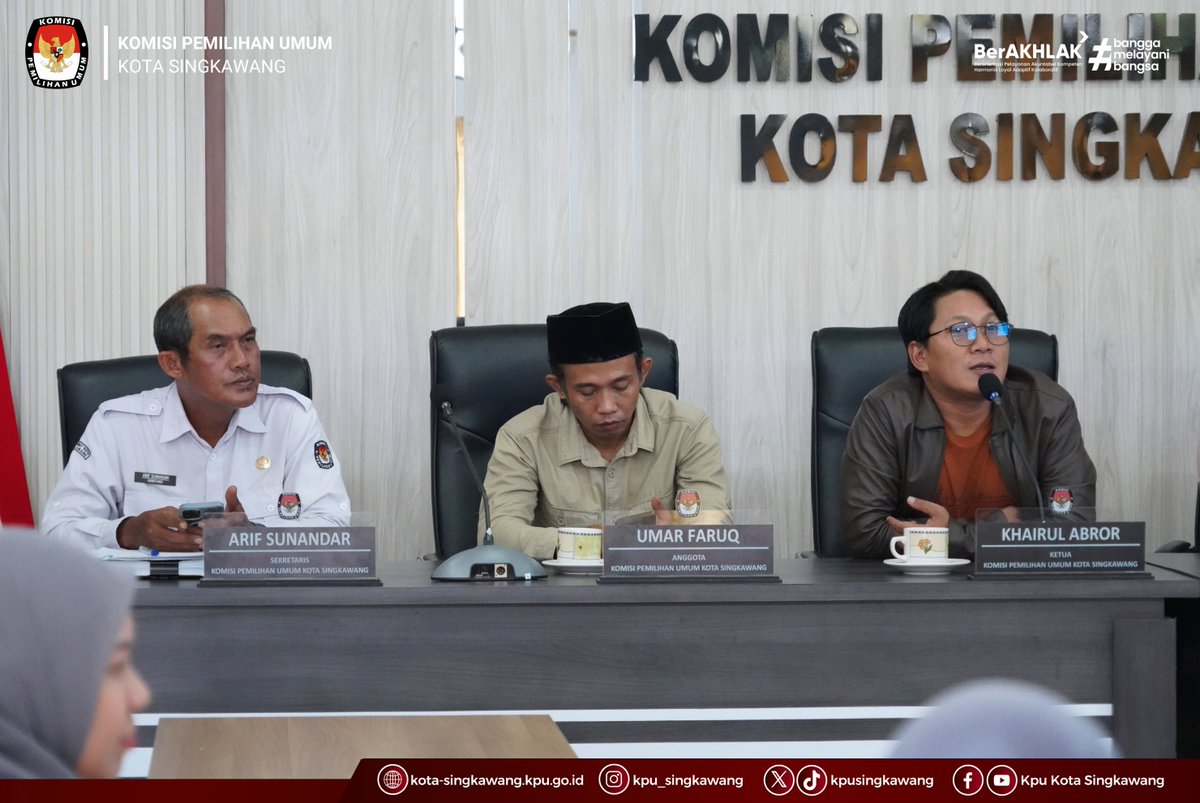 kpusingkawang's tweet photo. #TemanPemilih, KPU Kota Singkawang melaksanakan Rapat Pleno SPIP Periode Bulan September Tahun 2026, Senin (5/10/2026), bertempat di Aula KPU Kota Singkawang. https://t.co/f8Cgttp2Jq