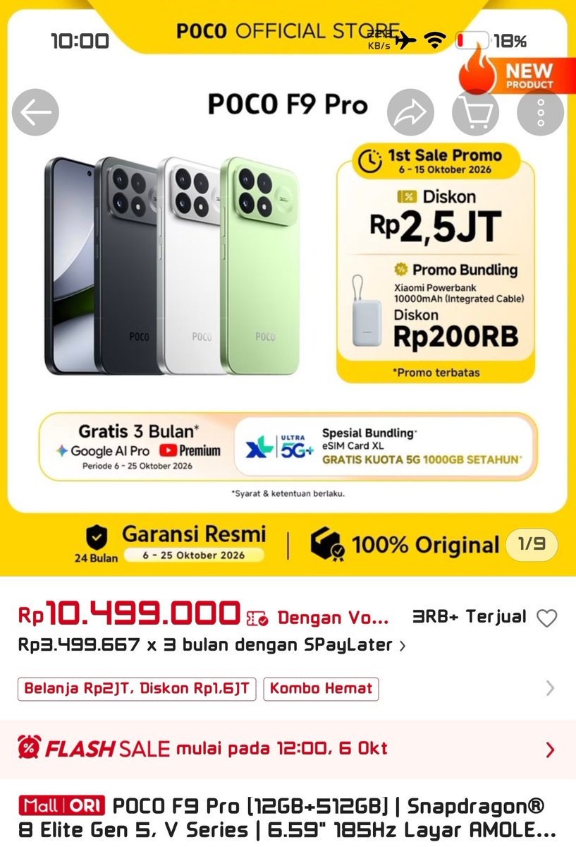 ArmynLius's tweet photo. Poco F9 Pro bisa dibeli
Diskon 2,5 juta dari harga 13 juta
https://t.co/Tj6RvobUZ9 https://t.co/957uXxtId1