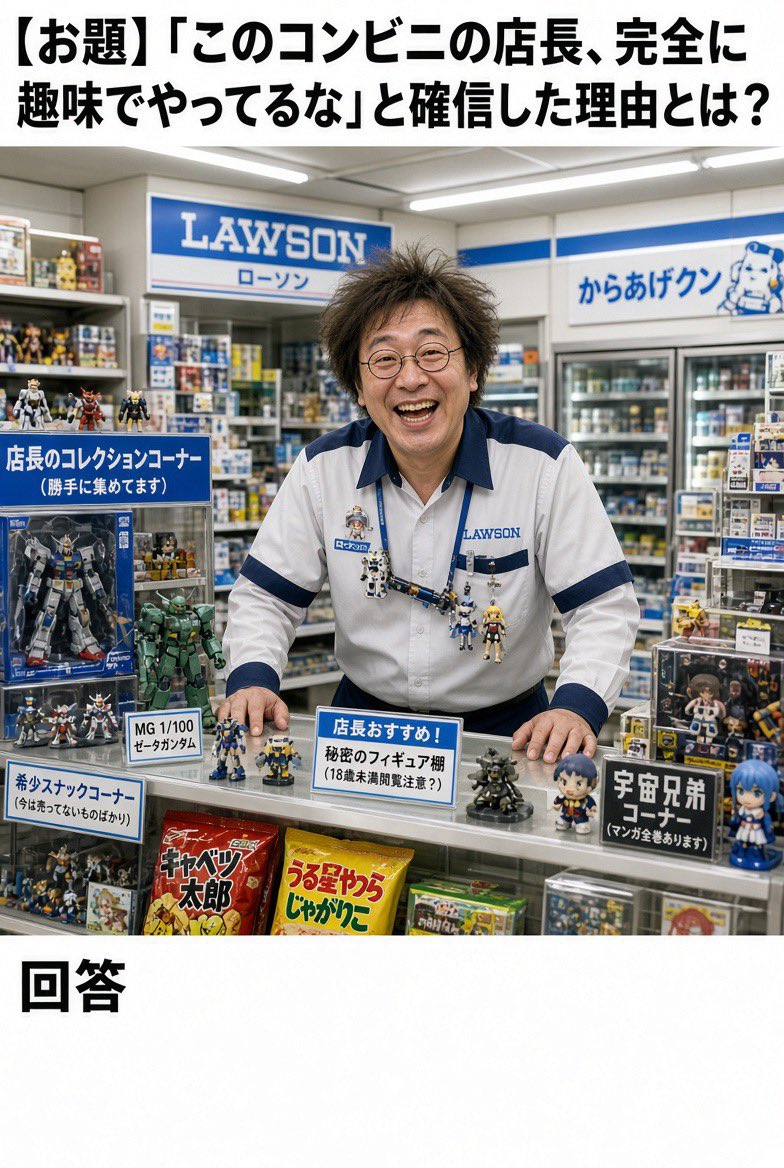 do_re_min_'s tweet photo. 【お題】

 「このコンビニの店長、完全に趣味でやってるな」と確信した理由とは？

#みんなの大喜利ひろば #珍回答 https://t.co/v4mWQJxC3g