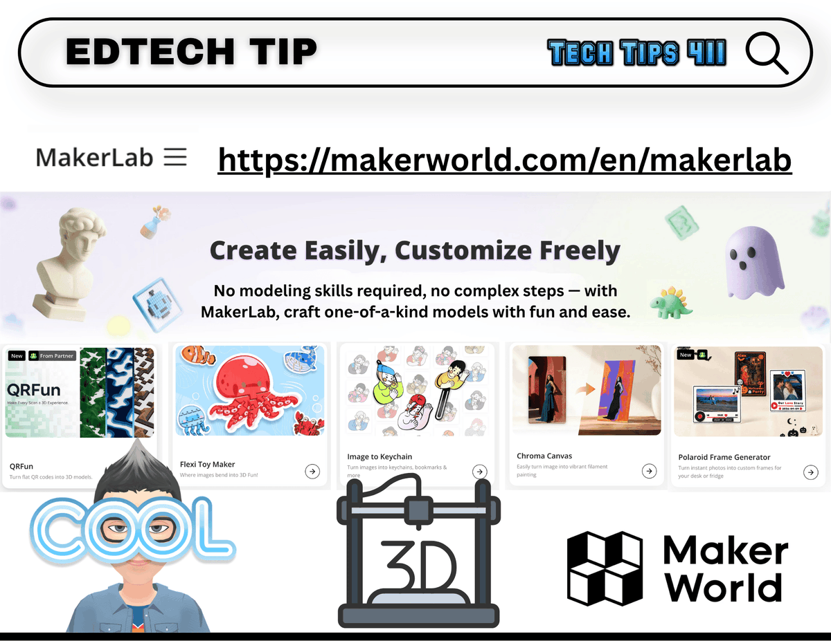 apsitjen's tweet photo. Check out this week's issue of #TechTips411 with #edtech tools, tips, and apps.
https://t.co/rhAr254csw
🔲 Maker World Lab
🍏 Add to Google Classroom Chrome Extension
💎 @GeminiApp Gems -> Skills
@DiscoveryEd 's Sandbox AR https://t.co/IzPlhV9g0m