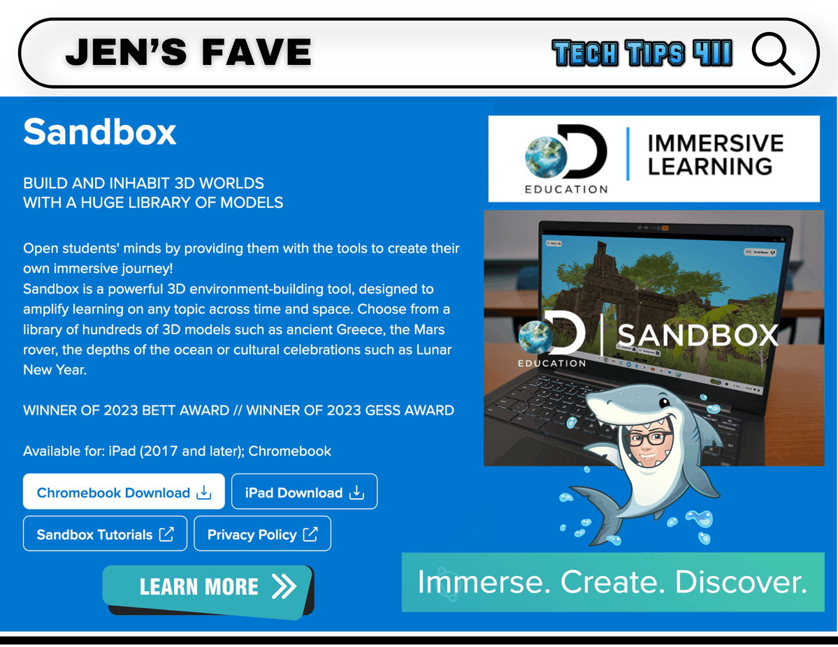 apsitjen's tweet photo. Check out this week's issue of #TechTips411 with #edtech tools, tips, and apps.
https://t.co/rhAr254csw
🔲 Maker World Lab
🍏 Add to Google Classroom Chrome Extension
💎 @GeminiApp Gems -> Skills
@DiscoveryEd 's Sandbox AR https://t.co/IzPlhV9g0m