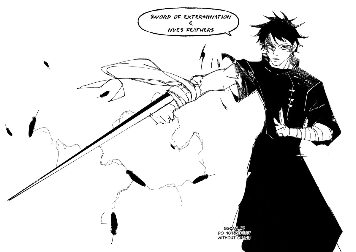 Gzam_77's tweet photo. Concept:
Megumi Upscale.
He manifests the Sword of Extermination and Nue's Feathers simultaneously https://t.co/Gw45I49c2q