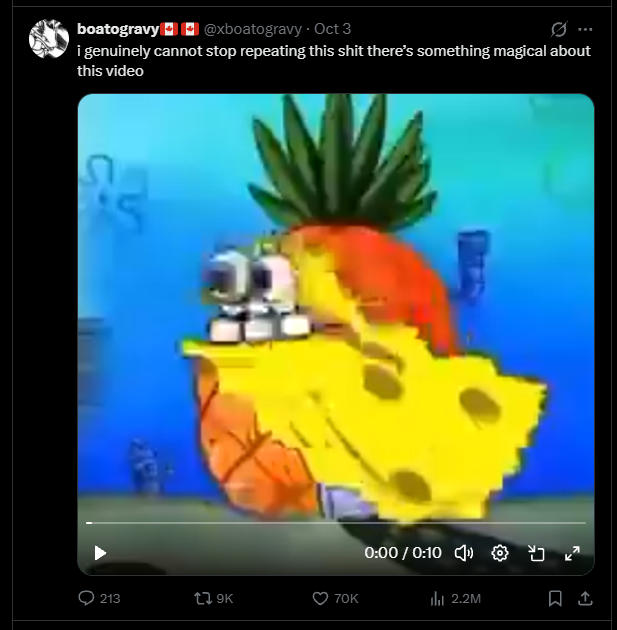 jncquant's tweet photo. I JUST FOUND WHERE UNCLE PUSSY ACTUAL CAME FROM

It's from the deformed spongebob meme and it just got a trending page on x

Actually giga narrative

https://t.co/VtFdgu23IW https://t.co/4YhMOT6IOr