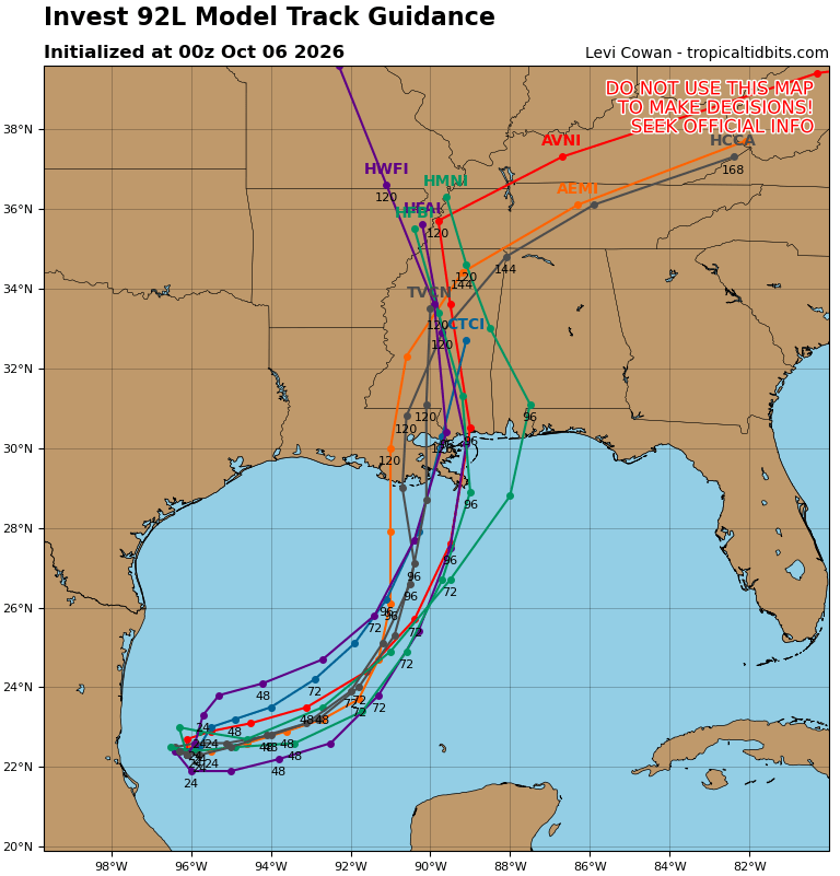 spann's tweet photo. LATE NIGHT LOOK: 00Z guidance is rolling in tonight; eyes are on Invest 92L in the Southwest Gulf.

Intensity guidance is more aggressive, suggesting potential for this feature to become a hurricane before landfall Friday night or Saturday. The name will be Isaias.

Most models are clustered around SE Louisiana and the Mississippi coast; this solution would put Alabama on the east side, with potential for heavy rain, gusty winds, and maybe a few isolated tornadoes.

Still too early for a specific impact forecast. Be watching for the next video briefing  here early tomorrow morning.