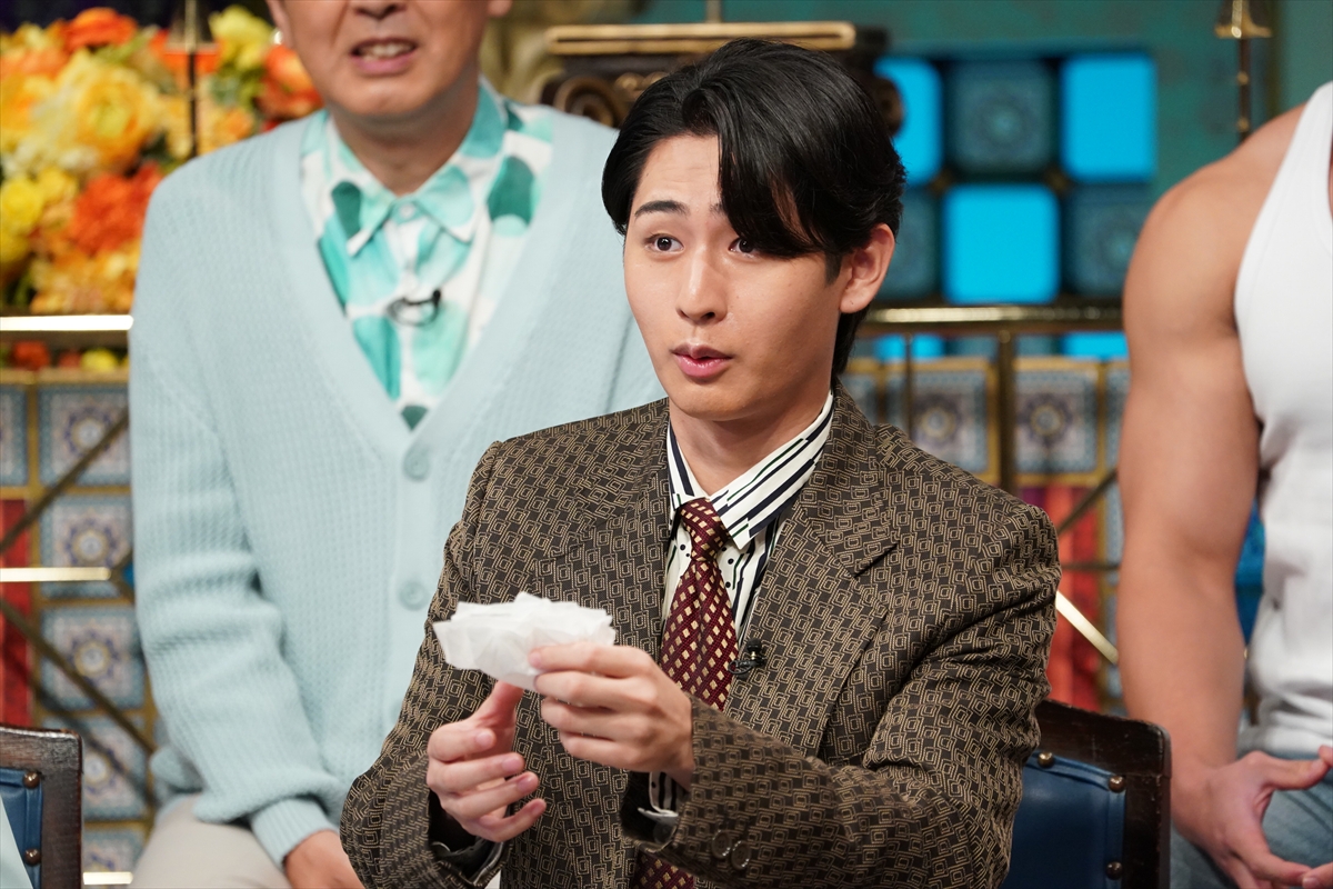 tv_life's tweet photo. 『さんま御殿』体調すぐ悪くなる有名人が集合
“くしゃみ好き”KEY TO LIT・猪狩蒼弥の実演でスタジオ大惨事

🔻記事＆写真はこちら
https://t.co/bsDZtkxgmG

#さんま御殿 https://t.co/4Mogrt3fnd
