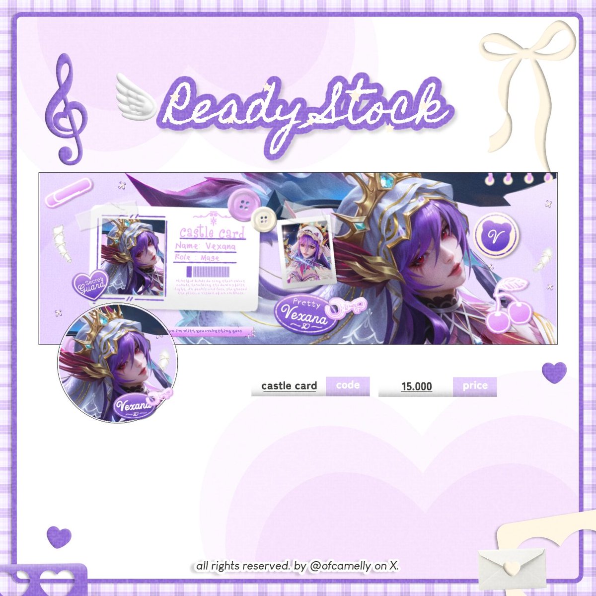 ofCamelly's tweet photo. 🎀💭 ౿ ⊹ boleh bantu rt? timakaci~  <3🩷

hello selamat pagii...
kali ini Lya balik lagi nih membawakan 4 ready stock layout hero mlbb, yuk di take! ;3

💰 : 15.000 / satuannya

take layout bisa langsung dm aku ia, dan jangan lupa untuk mt after dm!

tag. #bealanja https://t.co/4vNZ1999kB