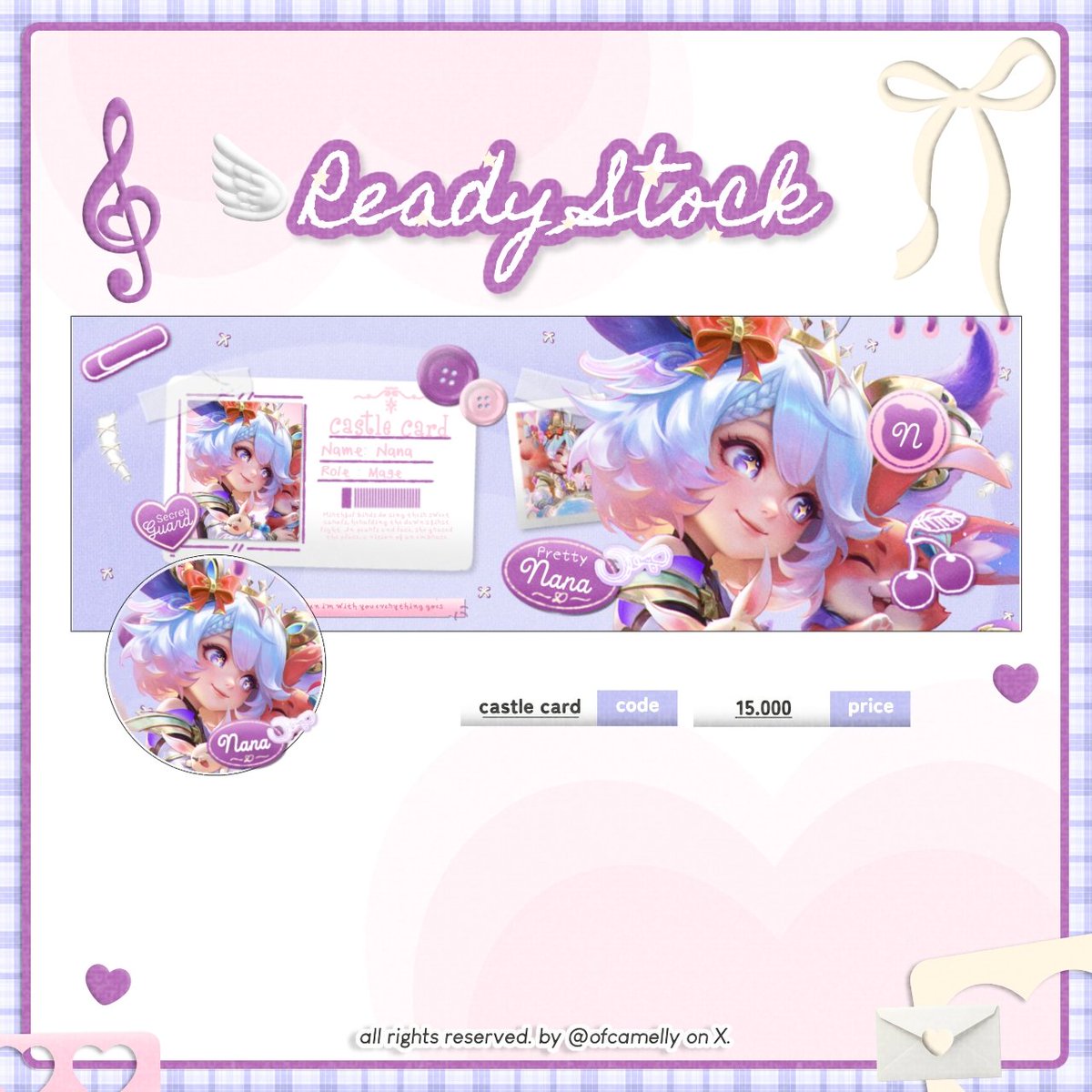 ofCamelly's tweet photo. 🎀💭 ౿ ⊹ boleh bantu rt? timakaci~  <3🩷

hello selamat pagii...
kali ini Lya balik lagi nih membawakan 4 ready stock layout hero mlbb, yuk di take! ;3

💰 : 15.000 / satuannya

take layout bisa langsung dm aku ia, dan jangan lupa untuk mt after dm!

tag. #bealanja https://t.co/4vNZ1999kB