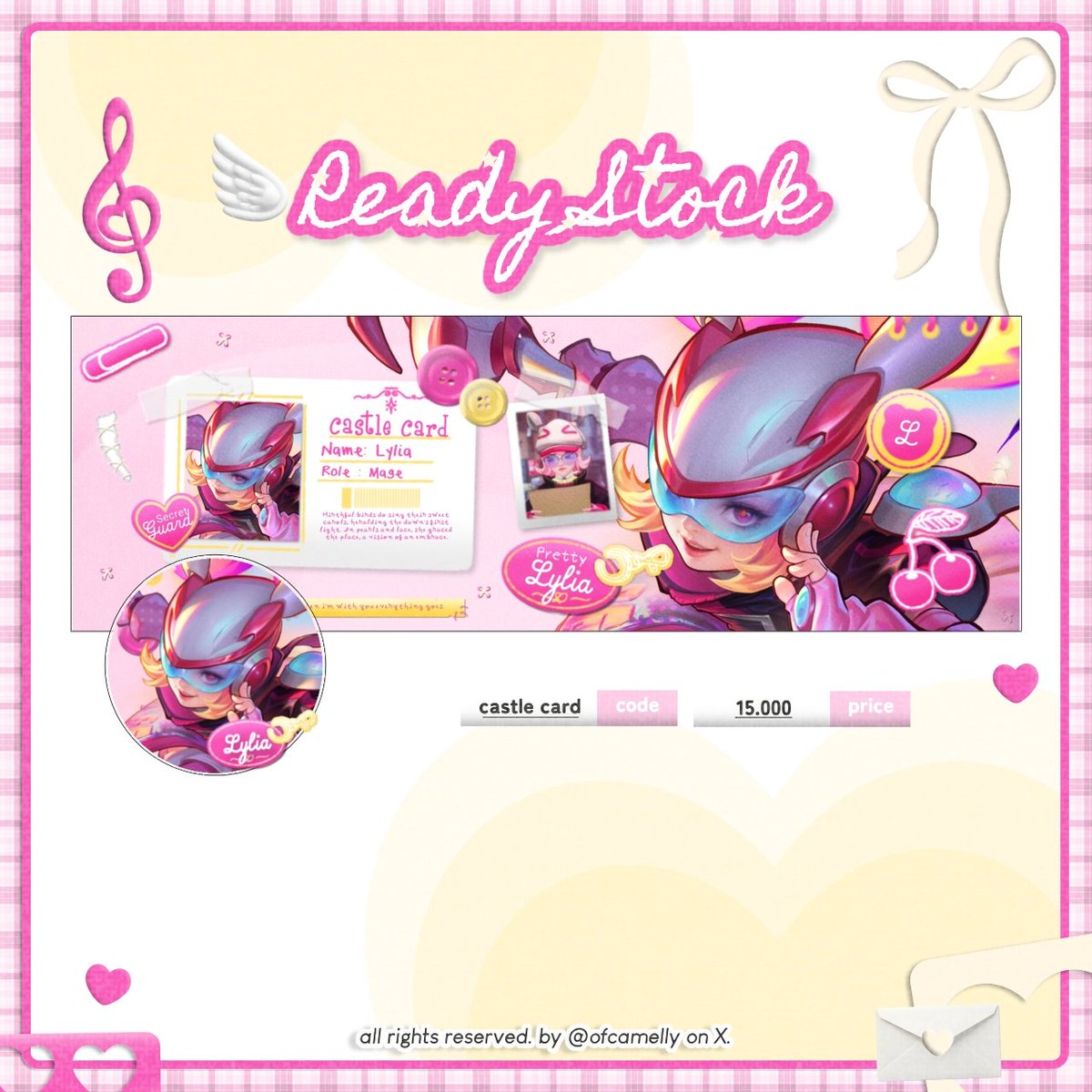 ofCamelly's tweet photo. 🎀💭 ౿ ⊹ boleh bantu rt? timakaci~  <3🩷

hello selamat pagii...
kali ini Lya balik lagi nih membawakan 4 ready stock layout hero mlbb, yuk di take! ;3

💰 : 15.000 / satuannya

take layout bisa langsung dm aku ia, dan jangan lupa untuk mt after dm!

tag. #bealanja https://t.co/4vNZ1999kB