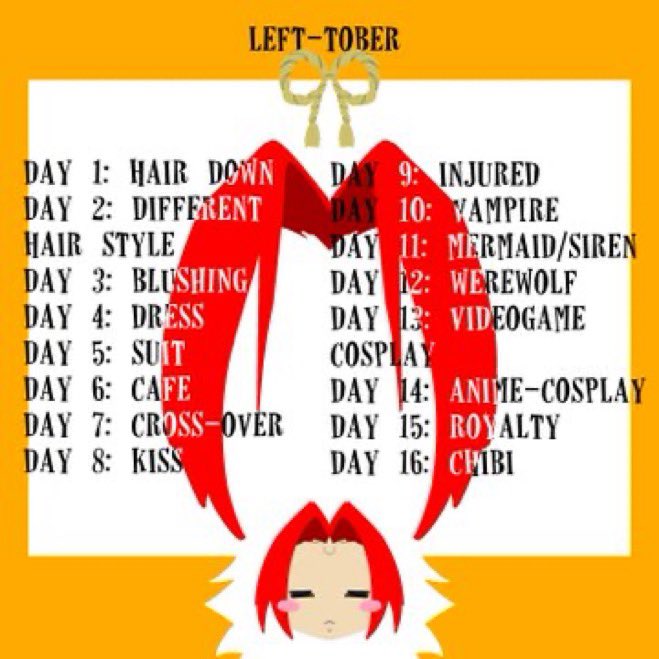 takeluvr's tweet photo. day 4 ! i’m behind but i’ll be switching back and forth between leftober and bachitober … creds to @mikelelovein !!! https://t.co/y526ImMp9O