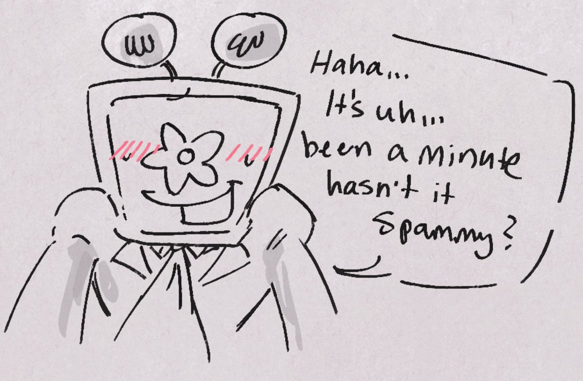 Junkyardofspam's tweet photo. Spamtenna kinktober day 1 (1/2) SORRY ITS LATE IM CATCHING UP #spamtennakinktober2026 #spamtenna https://t.co/QkDfVurWtc