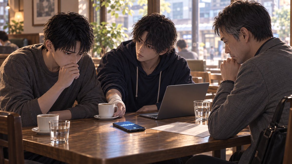 nes_gos's tweet photo. 明日の俺が、親友を殺せと言ってきた
第6話　明日の俺は誰だ
Quarterfullに公開しました。
https://t.co/rL2Qzgtiyo https://t.co/yhTbD48WBw