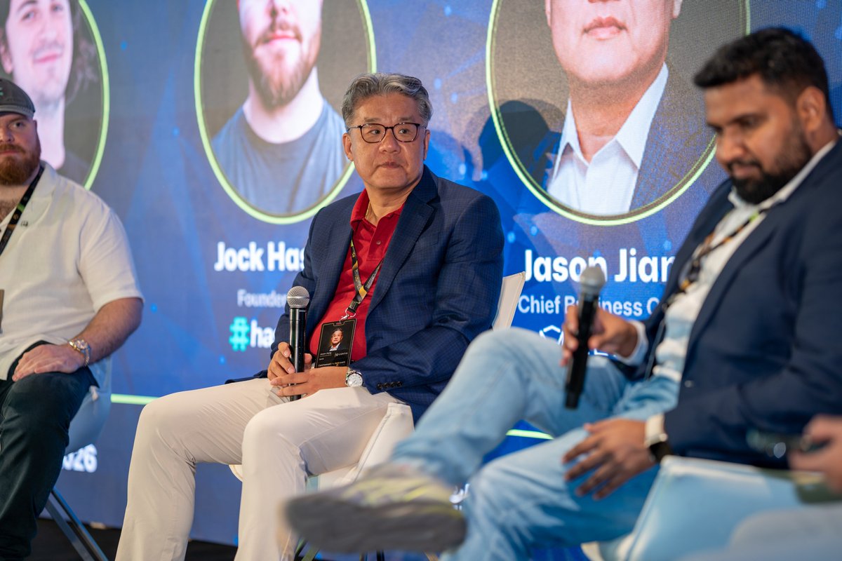 CoinFerenceX's tweet photo. That’s a wrap on Panel 05! 🎙️

A huge thank you to our panel for breaking down custody, exploits, and the new institutional security landscape:
• Jason Jiang | Chief Business Officer, @CertiK 
• @d0rsky | CTO, @HackenProof 
• @jockhaslam | Founder & CEO, @Hashlock_ 
• @raopreetam_  | CEO, @QuillAudits_AI
Moderated by: @AdamWasserman | CEO, Lions Den Holdings

Stay tuned for more highlights from Gardens by the Bay! 🇸🇬

#CoinFerenceX #TheBestEvent