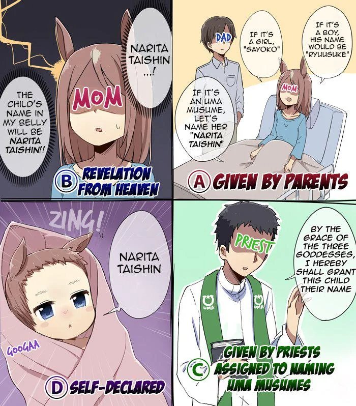 duoblues2's tweet photo. Theories on how Umas got their name... 
Artist: amaaaaaaa_
#ウマ娘 #ウマ娘英訳 #Umamusume #UmaTranslations https://t.co/LRDpDikkYV