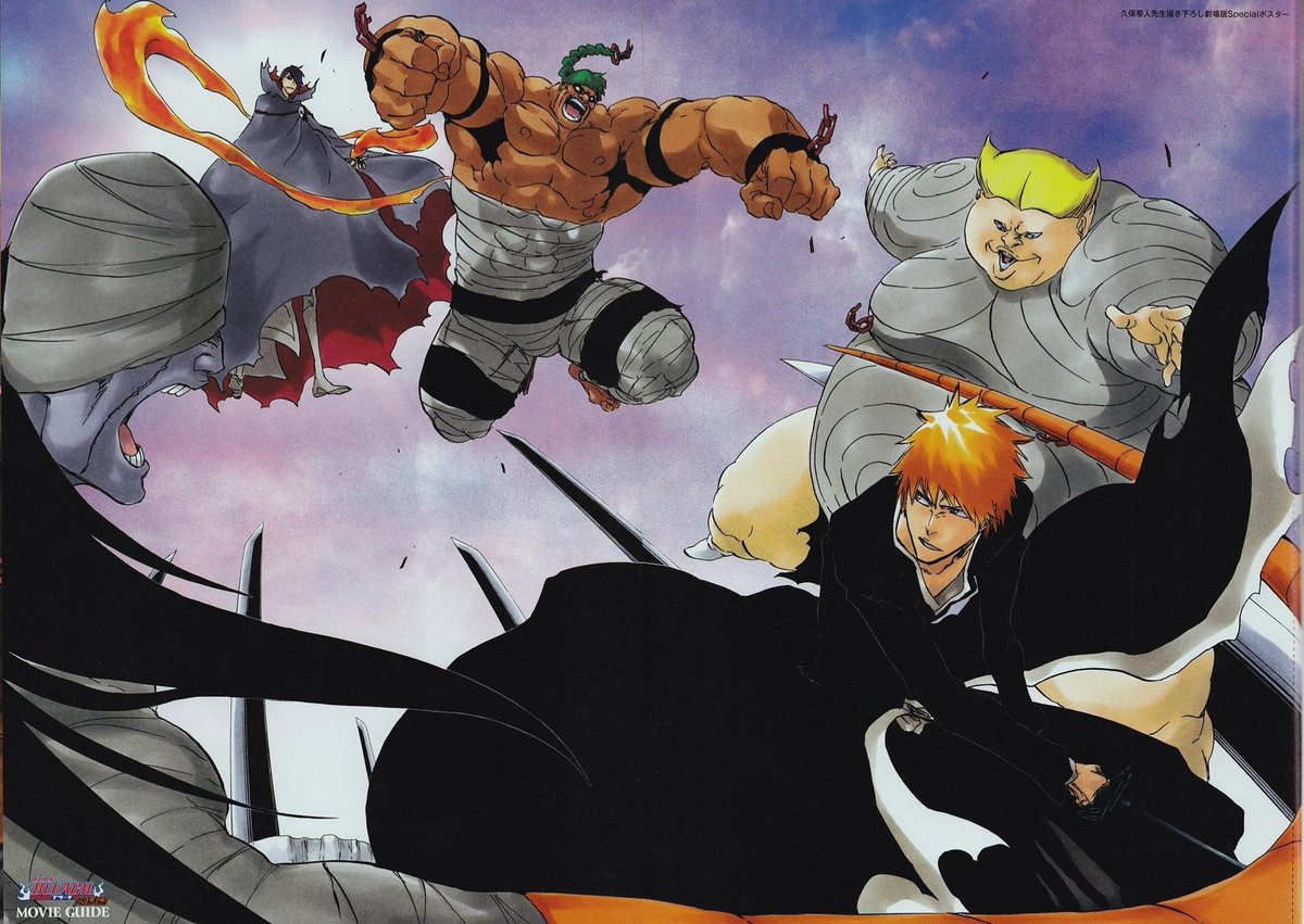 IzuOchaCanon431's tweet photo. Some cool illustrations drawn by Tite Kubo for the Bleach movies https://t.co/vBxjVSQ9gk